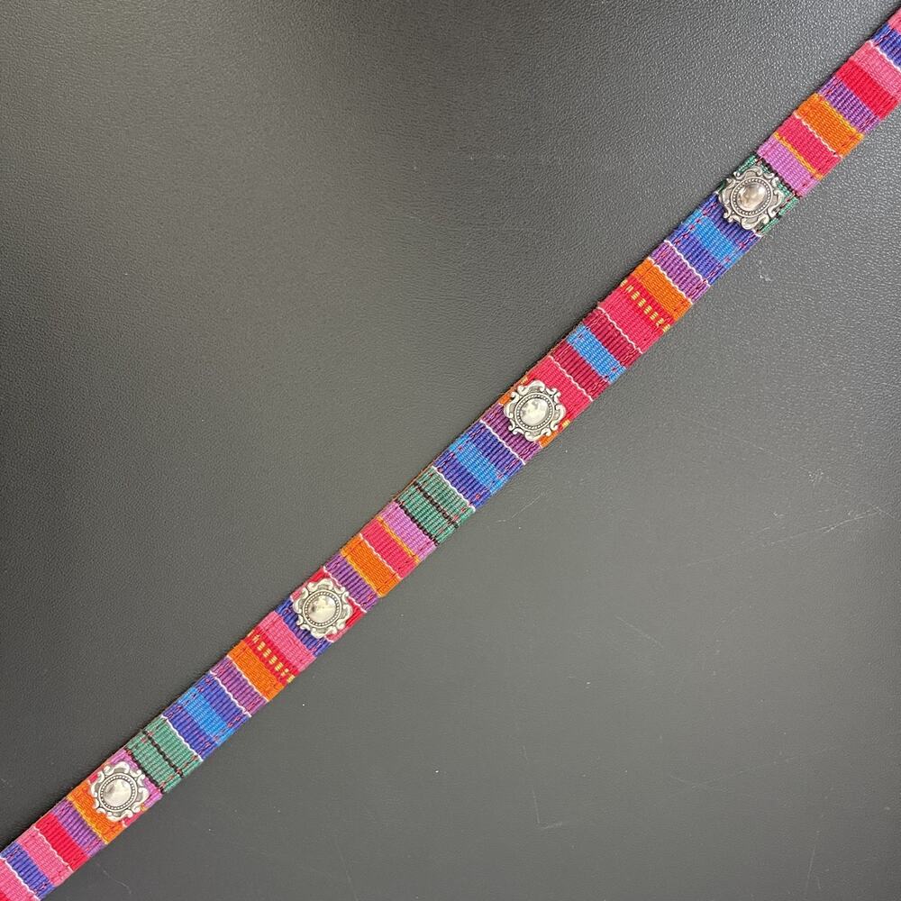Vintage Fossil Tapestry Leather Belt Concho Southwest NEW Womens Small - Picture 8 of 10